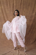 Khwaab One Shoulder Open Cape With Cigaratte Pants