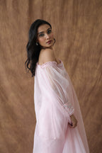 Khwaab One Shoulder Open Cape With Cigaratte Pants