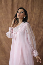 Khwaab One Shoulder Open Cape With Cigaratte Pants