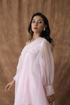 Khwaab One Shoulder Open Cape With Cigaratte Pants