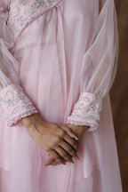 Khwaab One Shoulder Open Cape With Cigaratte Pants