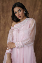 Khwaab One Shoulder Open Cape With Cigaratte Pants