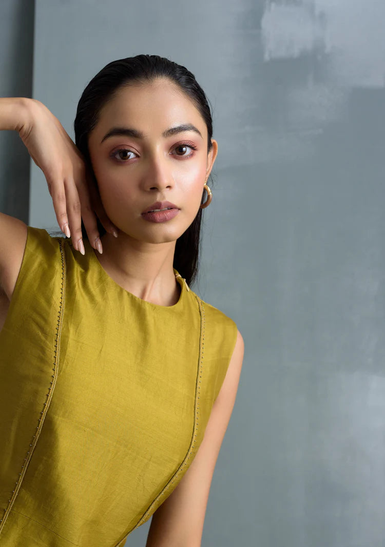 Olive Nova Silk Dress