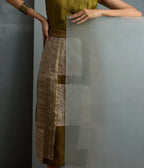 Luna Olive Silk Embroidered Dress