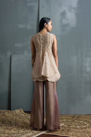 Embroidered Top And Trouser Set