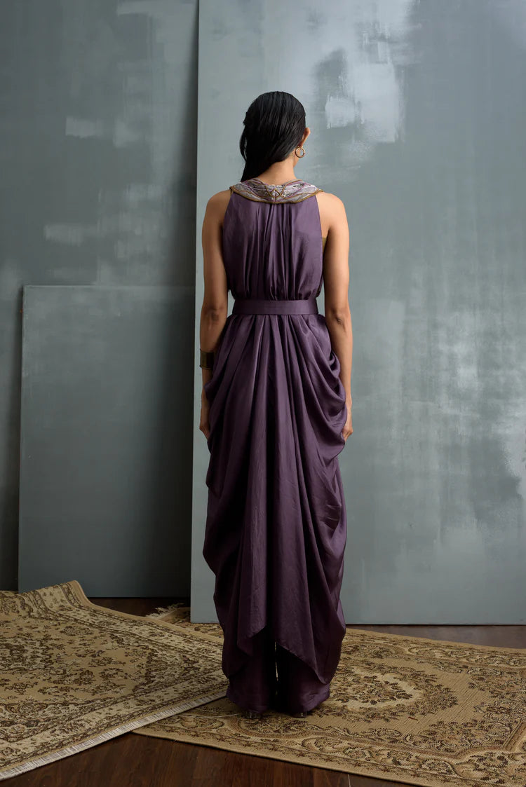 Venetian Silk Draped Jacket Set