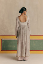 Silver Grey Crush Flare Anarkali