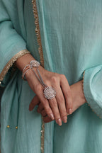 Firoza Boat Neck Kurta And Farsi Salwar Set