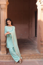 Firoza Boat Neck Kurta And Farsi Salwar Set