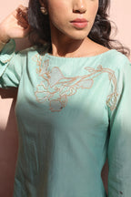 Firoza Boat Neck Kurta And Farsi Salwar Set