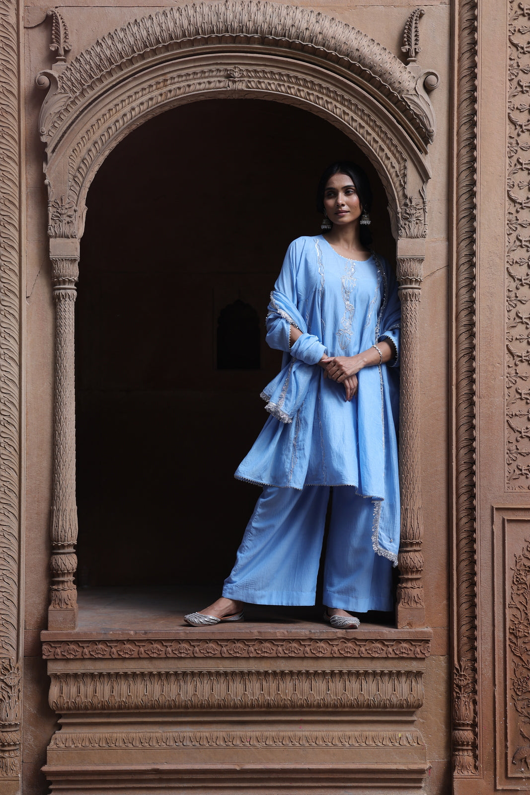 Zehra Short Kali Palazo Set