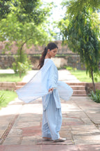 Fiza Boat Neck Kurta And Farsi Salwar Set