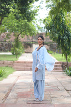 Fiza Boat Neck Kurta And Farsi Salwar Set