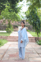 Fiza Boat Neck Kurta And Farsi Salwar Set