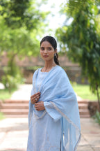 Fiza Boat Neck Kurta And Farsi Salwar Set