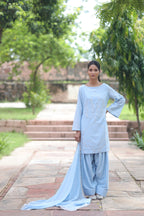 Fiza Boat Neck Kurta And Farsi Salwar Set