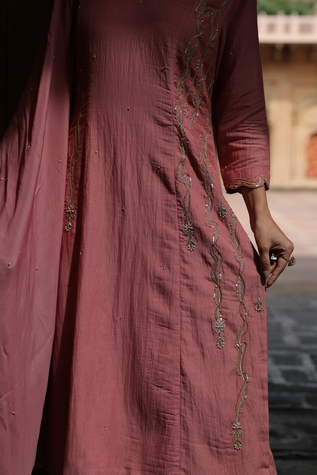 Shafaq Princess Panneled Staright Kurta Trouser Set