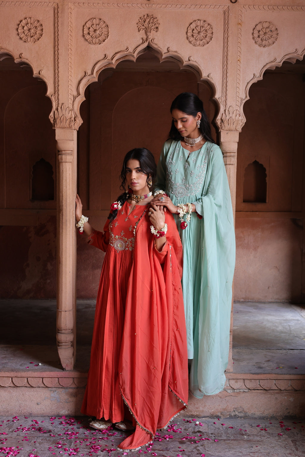 Gulnaar Centre Pleated Kali Kurta With Dupatta