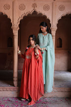 Gulnaar Centre Pleated Kali Kurta With Dupatta