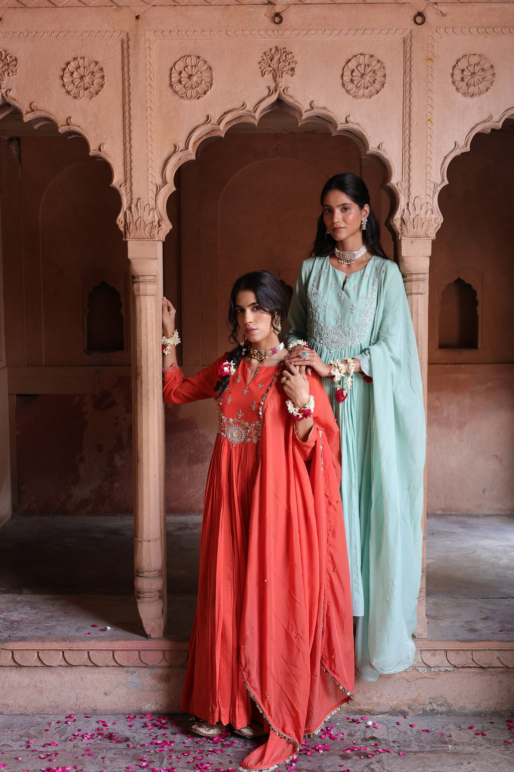 Gulnaar Centre Pleated Kali Kurta With Dupatta