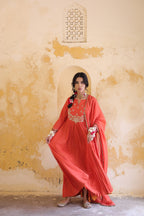 Gulnaar Centre Pleated Kali Kurta With Dupatta