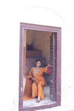 Kesar Glass Neck Kurta -bell Bottom Set