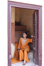 Kesar Glass Neck Kurta -bell Bottom Set