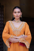 Kesar Glass Neck Kurta -bell Bottom Set