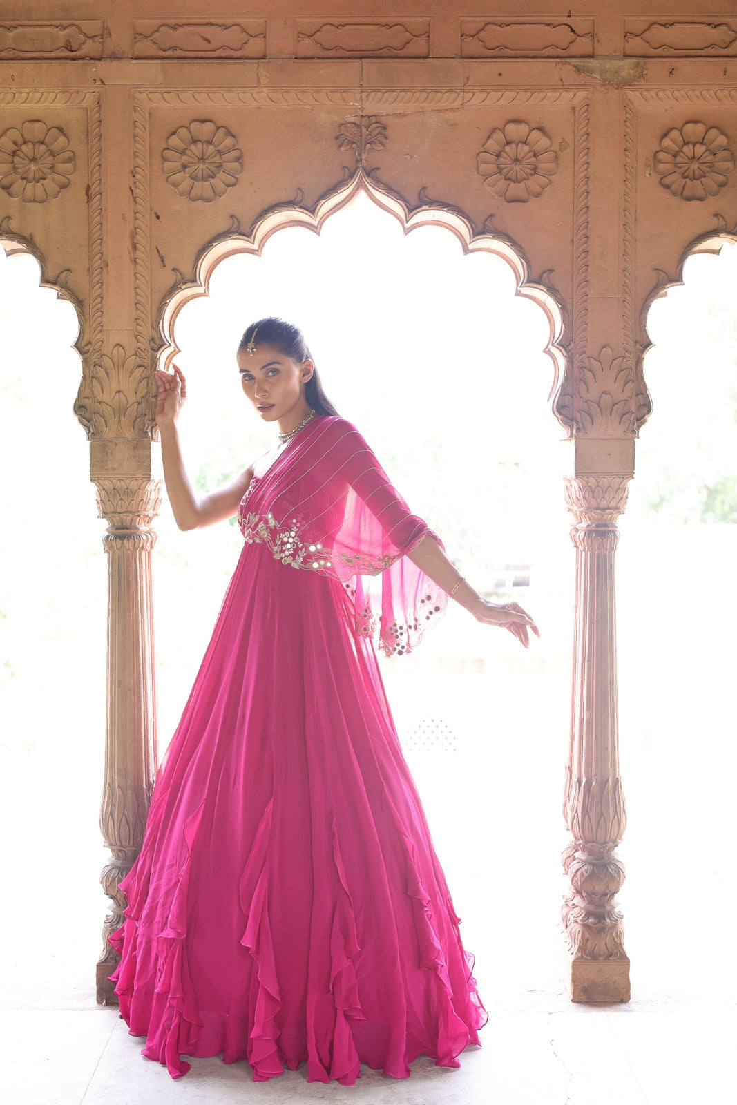 Ragini One Shoulder Drape Gown