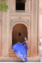 Noor Circular Pleated Skirt With Assymetrical Top