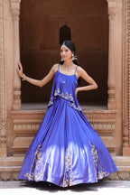 Noor Circular Pleated Skirt With Assymetrical Top