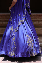 Noor Circular Pleated Skirt With Assymetrical Top