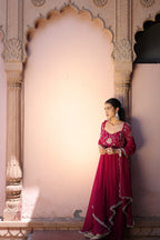 Gulaab Asymetrical Flared Kurta Palazo Set