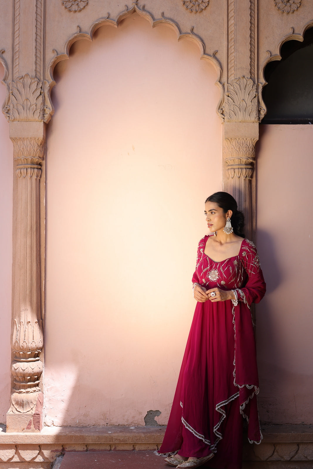 Gulaab Asymetrical Flared Kurta Palazo Set