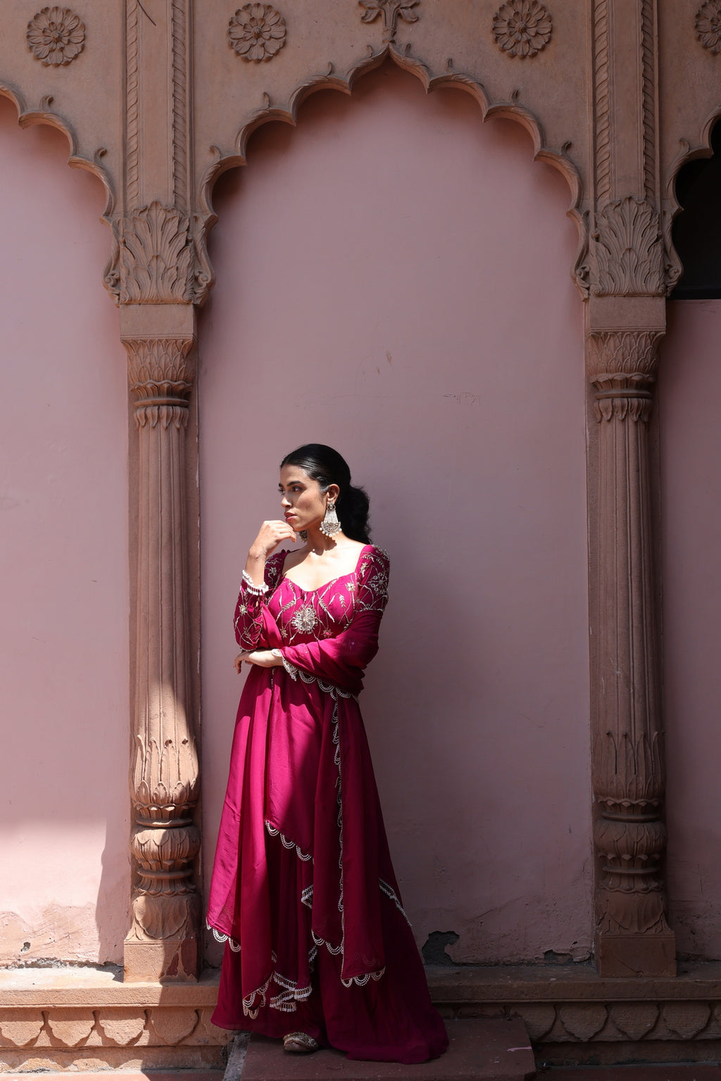 Gulaab Asymetrical Flared Kurta Palazo Set