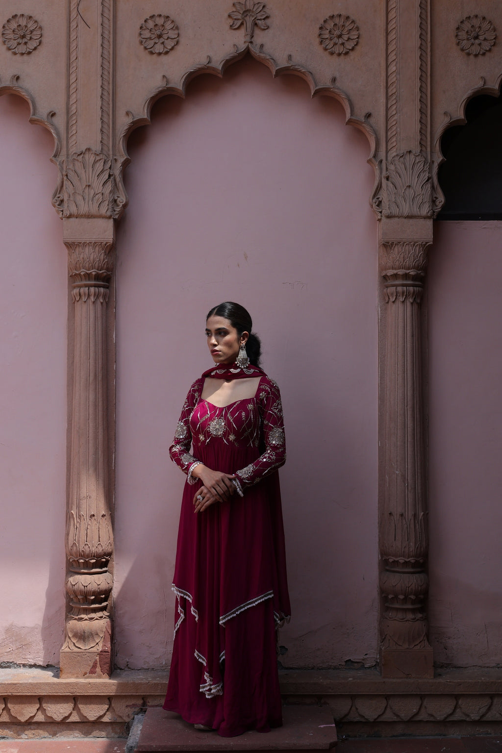 Gulaab Asymetrical Flared Kurta Palazo Set