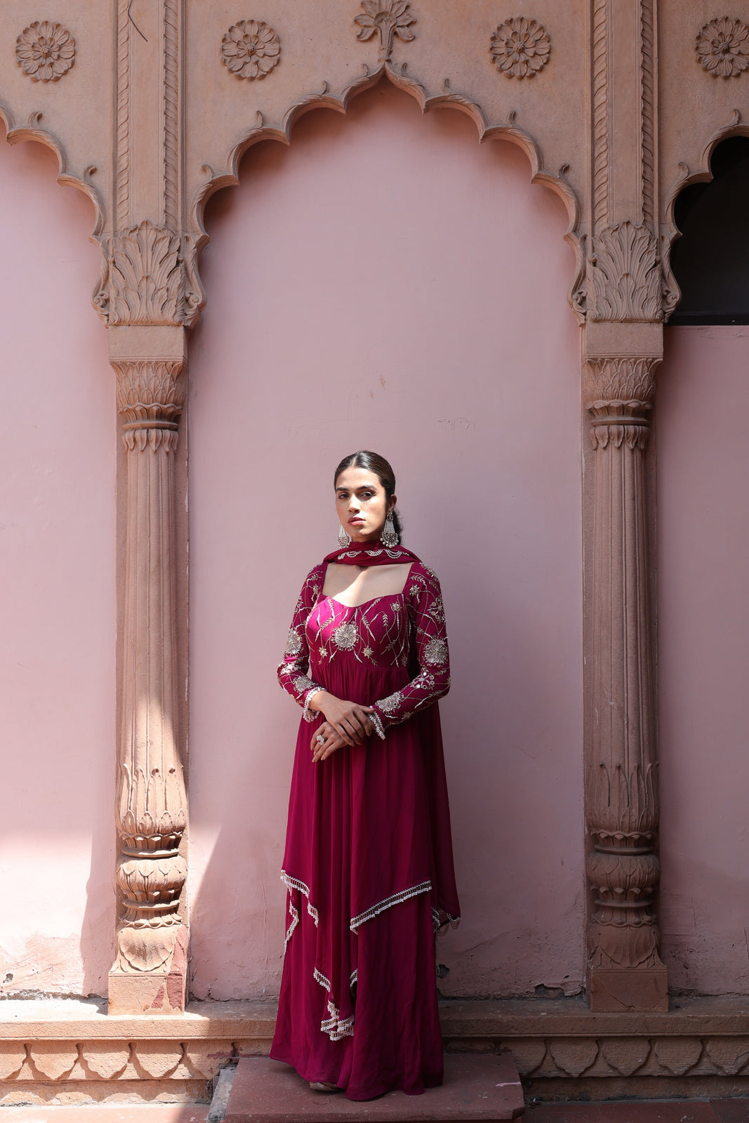 Gulaab Asymetrical Flared Kurta Palazo Set