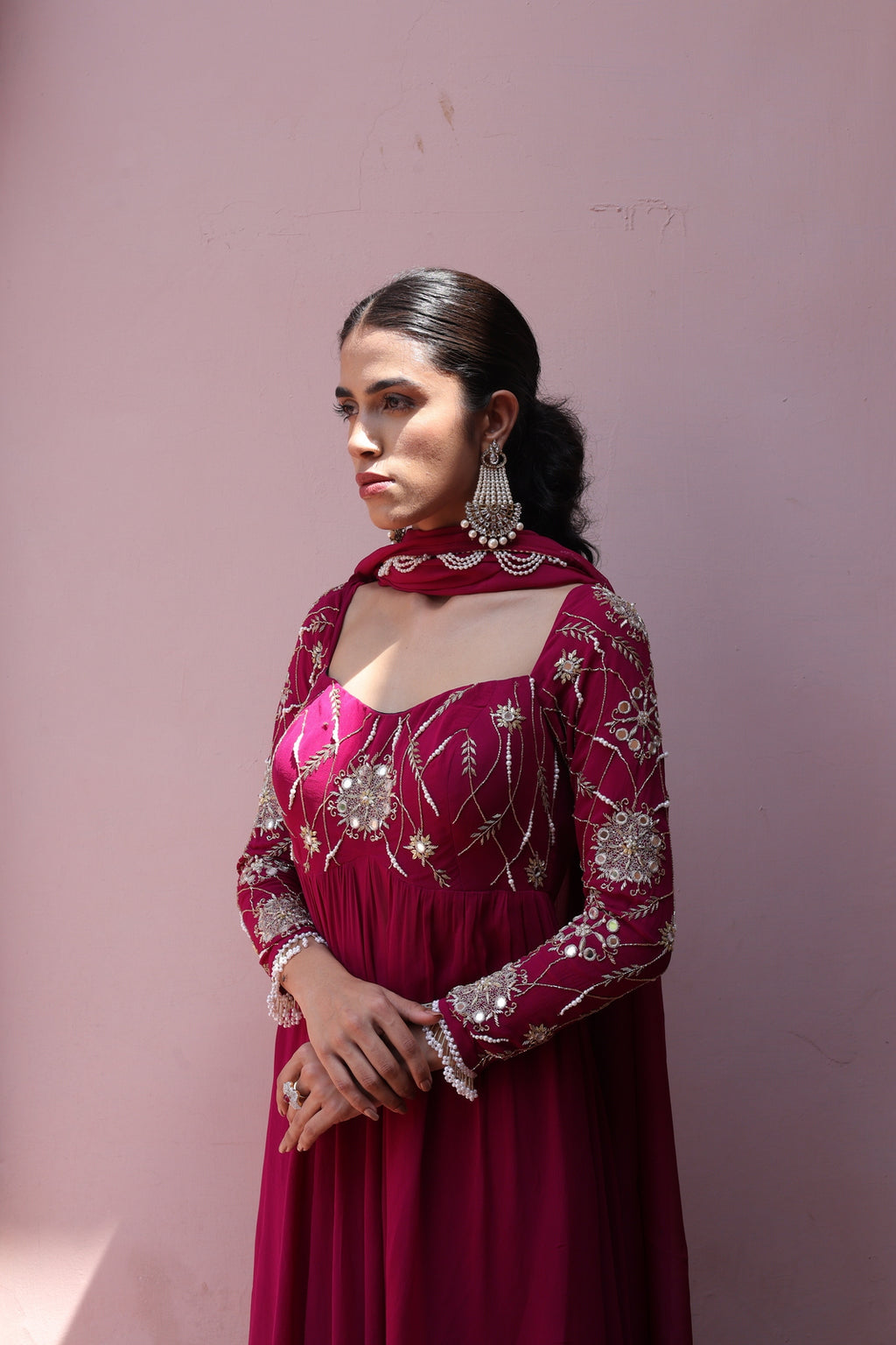 Gulaab Asymetrical Flared Kurta Palazo Set