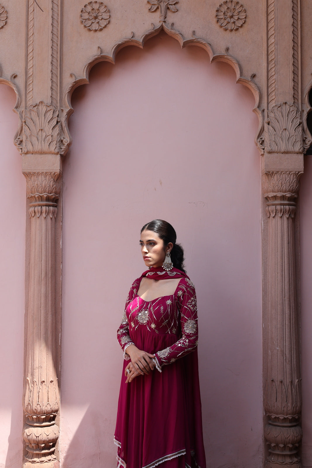 Gulaab Asymetrical Flared Kurta Palazo Set