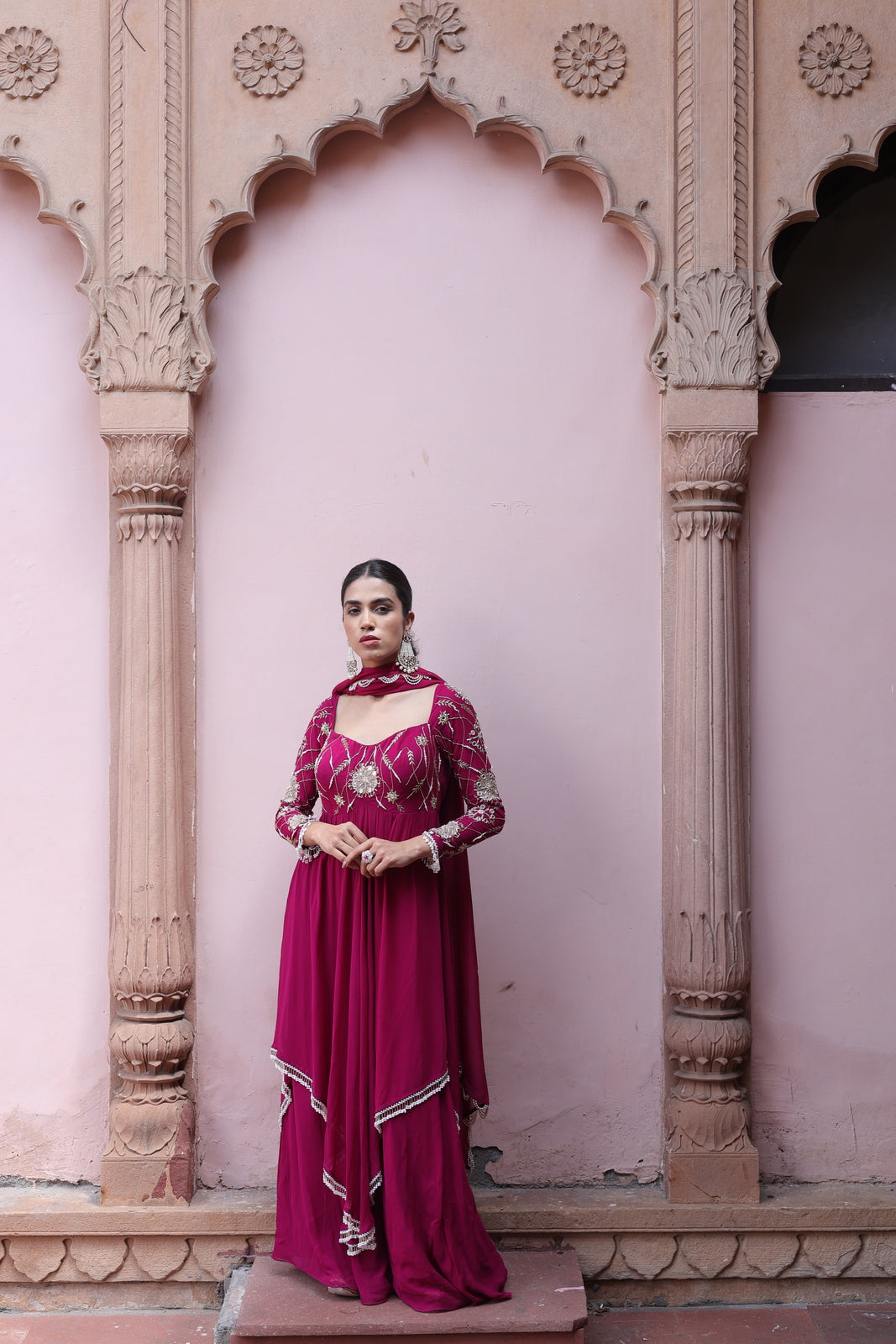 Gulaab Asymetrical Flared Kurta Palazo Set