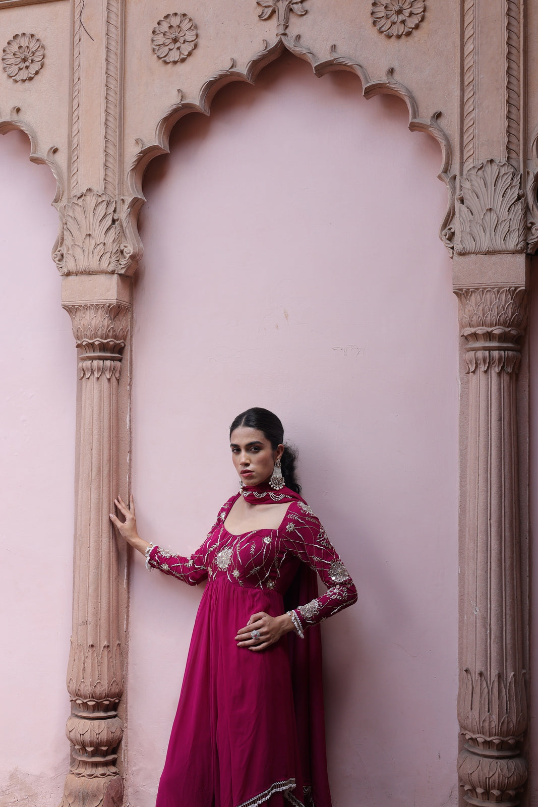 Gulaab Asymetrical Flared Kurta Palazo Set