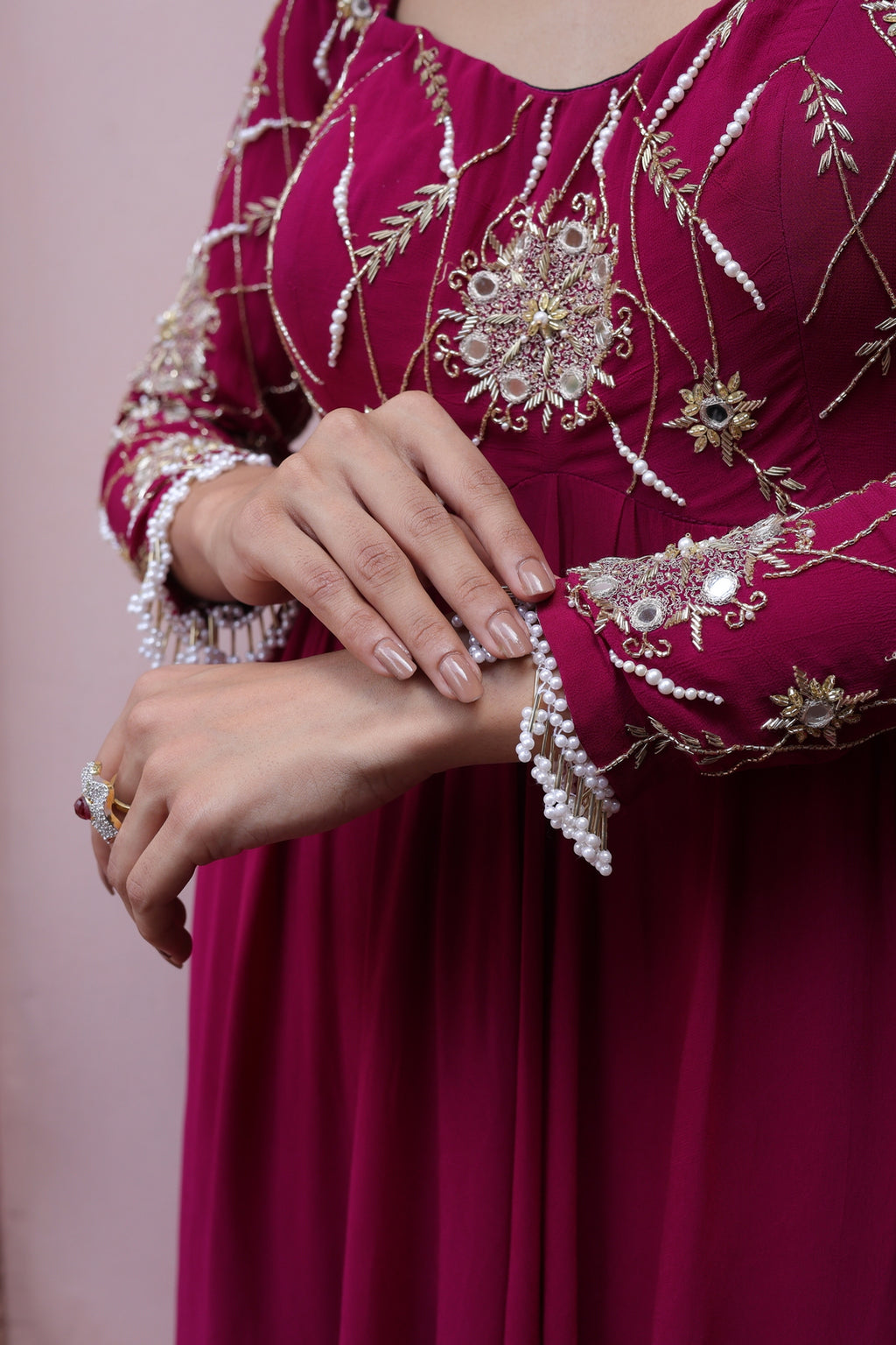 Gulaab Asymetrical Flared Kurta Palazo Set