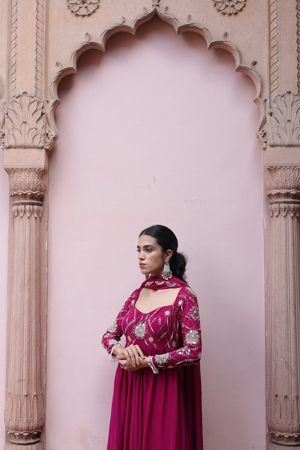 Gulaab Asymetrical Flared Kurta Palazo Set