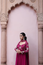 Gulaab Asymetrical Flared Kurta Palazo Set