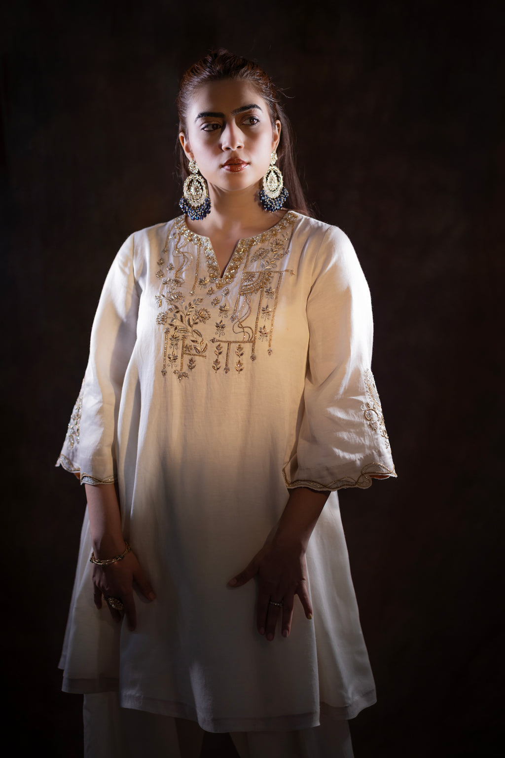 Safaa Short Side Kali Kurta  With Farsi Salwar