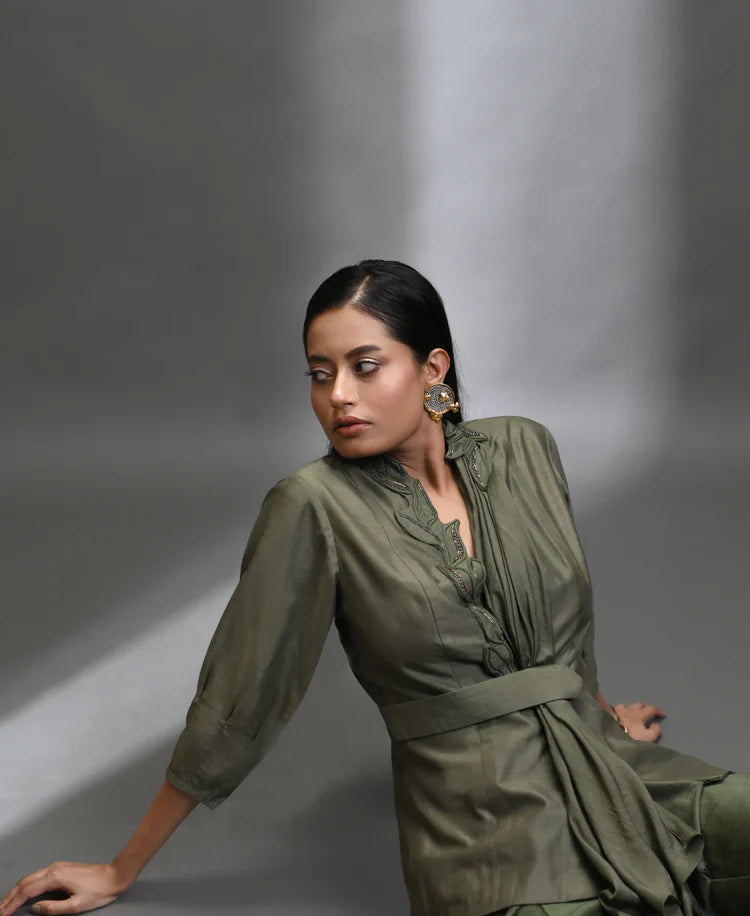 Verdara Draped Silk Co-ord Set