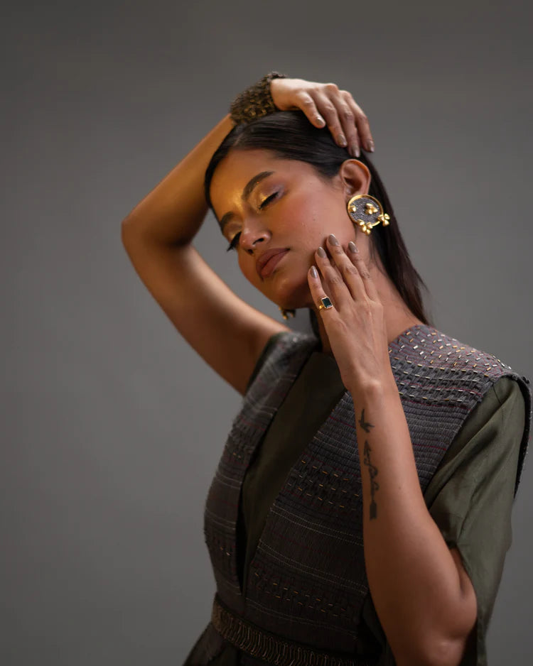 Zehra Draped Silk Dress