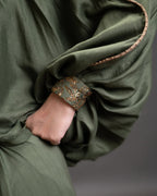 Olive Eclipse Draped Gown