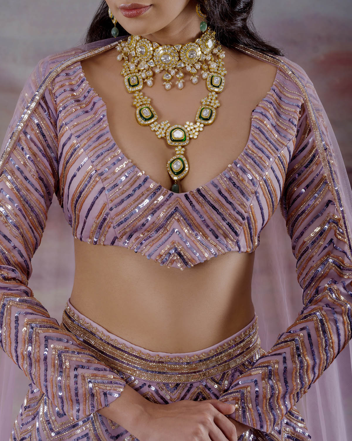Pastel Peacock Lehenga Secondary image