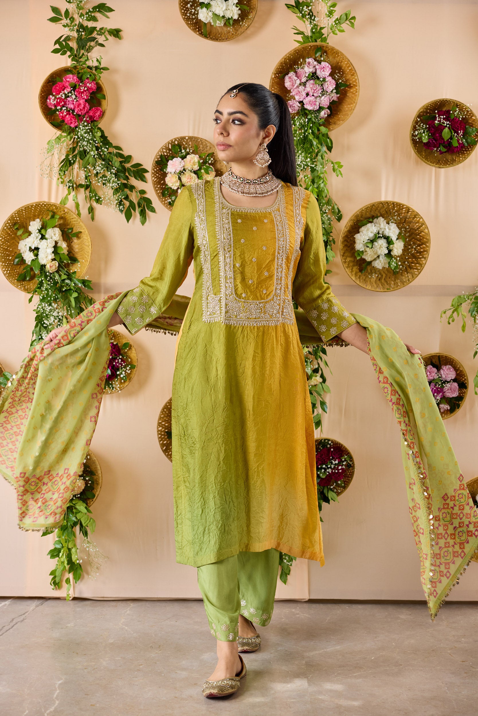 Green Kadamba Suit Set